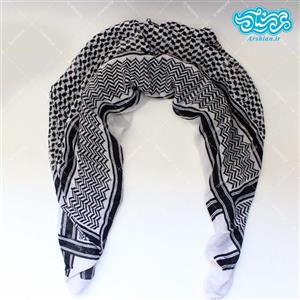 چفیه طرح عربی مدل فلسطینی مشکی 115 سانتی متری