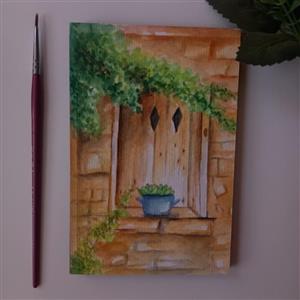 نقاشی آبرنگ طرح طبیعت کد103