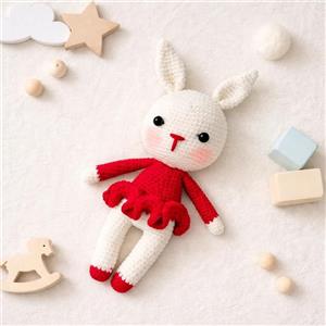 عروسک خرگوش بافتنی دستبافت( قلاببافی)