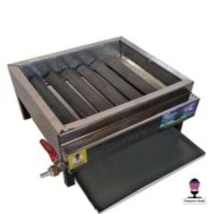 کباب پز گازی استیل 6 شعله با 6 قطعه ی رویه چدنی