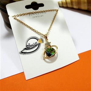 گردنبند برند Xuping مدل JingJing از جنس مس و روکش طلا بسیار زیبا با کریستال سوارسکی Swarovski تراش خورده اصلی کد 9