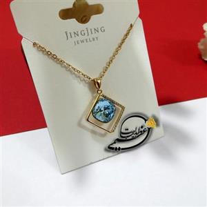 گردنبند برند Xuping مدل JingJing از جنس مس و روکش طلا بسیار زیبا با کریستال سوارسکی Swarovski تراش خورده اصلی کد 1