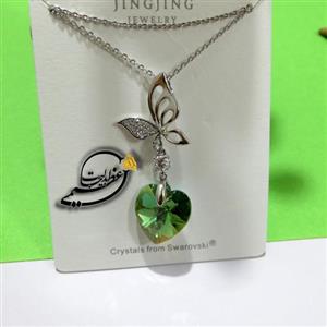 گردنبند برند Xuping مدل JingJing از جنس مس و روکش طلا بسیار زیبا با کریستال سوارسکی Swarovski تراش خورده اصلی کد 4