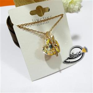 گردنبند برند Xuping مدل JingJing از جنس مس و روکش طلا بسیار زیبا با کریستال سوارسکی Swarovski تراش خورده اصلی کد 24