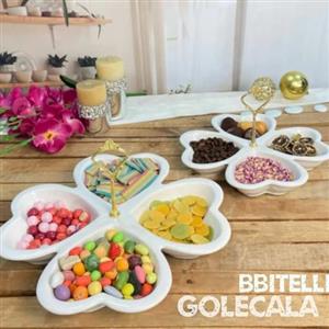 اردو خوری 4خانه قلب  دسته دار در مناسب برای استفاده شکلات خوری و تنقلات خوری ..... 