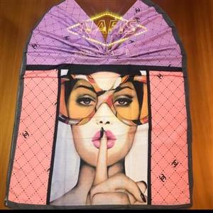 شال نخی دور دوخت طرح چهره