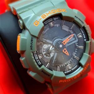 ساعت مچی مردانه و پسرانه کاسیو جی شاک بدنه سبز رنگ casio G-shock 