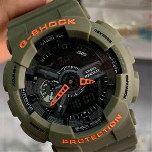 ساعتمچی مردانه و پسرانه کاسیو جی شاک بند بدنه رزین رنگ سبز لجنی casio G-shock 