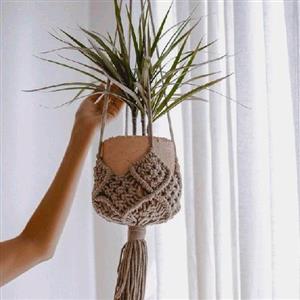 آویز گلدان ،رنگ قهوه ای ،شیری ، ارتفاع 1متر ،شیک و زیبا