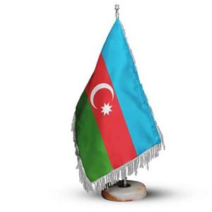پرچم رومیزی افراتوس کشور آذربایجان ریشه زرد با پایه سنگی