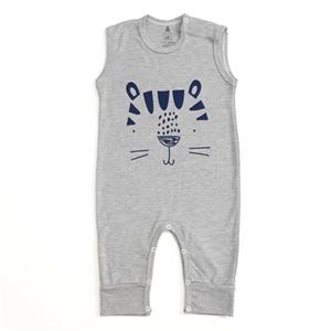 رامپر پنبه طرح ببر رنگ طوسی مناسب 3 ماه تا 36 ماه