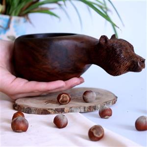کوکسا دست ساز چوبی طرح خرس جنگل