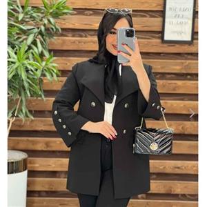 مانتو کتی آستین کلوش دکمه دار  مازراتی  در دو سایز با قد 77سانت