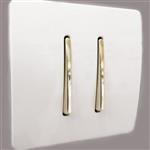 کلید پریز  آسیا الکتریک کلید دو پل مدل کریستال سفید-طلایی