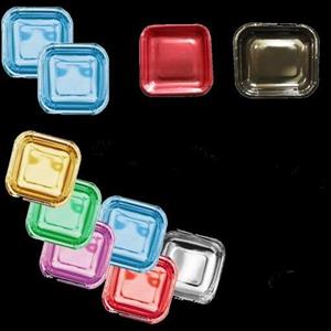 پیش دستی یکبار مصرف متالایزر بسته 12 عددی در رنگهای طلایی،قرمز،آبی،بنفش،سرخابی،مشکی و...