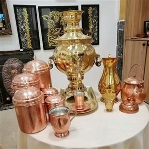 سرویس سماور برنجی شکم دار