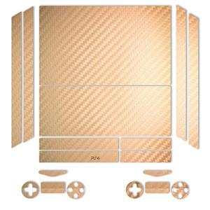 برچسب ماهوت مدلGold Carbon-fiber Texture  مناسب برای کنسول بازی PS4 Slim MAHOOT Gold Carbon-fiber Texture Sticker for PS4 Slim