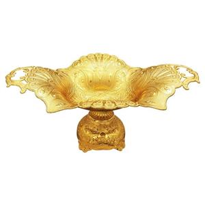 آجیل خوری نقش دار پایدار طرح گل کد 01 رنگ طلایی براق