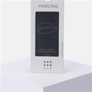 پیرسینگ لب با پلاستیک پزشکی با سنگ شیشه ای بنفش  برند اروپایی six