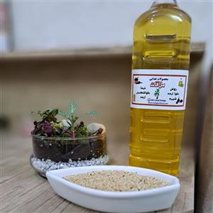 روغن کنجد اصل یک لیتری بدون افزودنی تهیه شده از کنجد دزفول