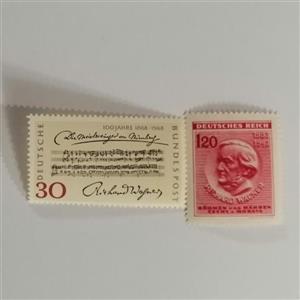 دو عدد تمبر موسیقی ریچارد واگنر آهنگساز  آلمان