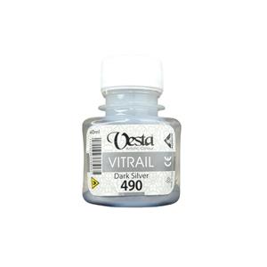رنگ ویترای 40 میل نقره ای تیره Dark Silver کد 490 Vesta