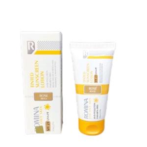 لوسیون ضد آفتاب رنگ بژ تیره spf 25 مناسب پوست چرب رومینا\nROMINA SUNSCREEN LOTION FOR OILY SKIN\n\n
