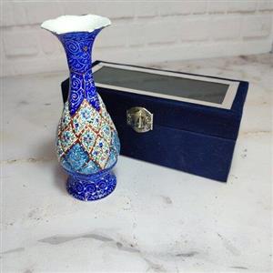 گلدان 16میناکاری همراه جعبه جیر نفیس 
