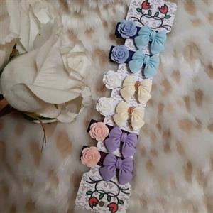 گیره انبری طرح گل و پاپیون کارت 6 عددی