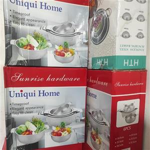 آبکش استیل (  ) آبکش استیل مارک یونیک 6تیکه دسته پر اصلی