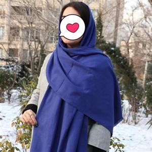 شال موهر ساده جنس و کیفیت اعلا رنگ‌ آبی 