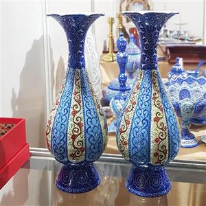 گلدان میناکاری سایز 25 سنگین جفت 