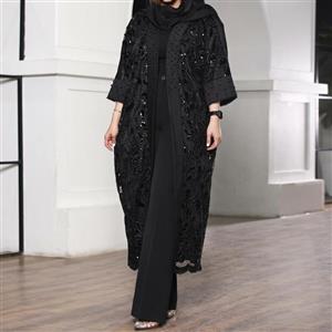 مانتو مجلسی مزونی زنانه جنس کتان لمه خرجکار گیپور مخمل دوزی شده درجه یک