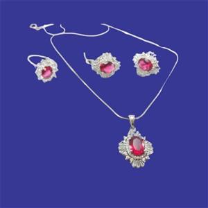 ست نقره طرح یاقوت