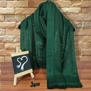 شال تک رنگ ساده نخی زنانه لبه ساتنی با کد(1041)
