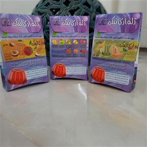 پودر ژله ارگانیک ژلاتین حلال گاوی و شکرقهوه ای طعم طالبی