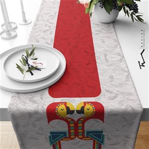 رانر طرح طوطی های عاشق - سایز 40 در 140 سانتیمتر - جنس دو رو مخمل پورش