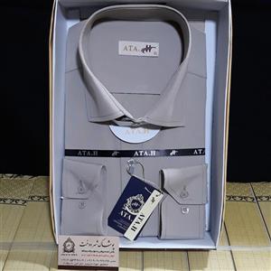 پیراهن مردانه جعبه ای کرم خاکی