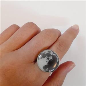 انگشتر دایره برنجی  ماه شب تاب