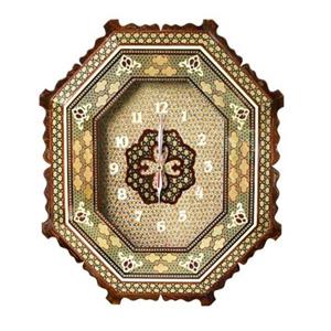 ساعت با قاب صلیبی کشیده تمام خاتم کاری(طرح صفحه روشن) 