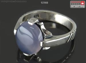 انگشتر نقره عقیق یمن کبود چهار چنگ مردانه