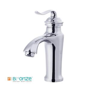 شیر روشویی پایه کوتاه لوتوس از برند برنز ( رنگ کروم )
