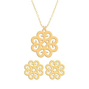 نیم ست طلا 18 عیار زنانه فرشته مدل اسلیمی WHSLZ-000026