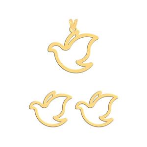 نیم ست طلا 18 عیار زنانه فرشته طرح پرنده WHSL-000597