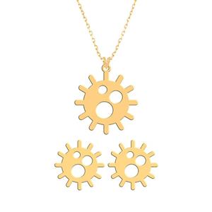 نیم ست طلا 18 عیار زنانه فرشته مدل  طرح اسلیمی WHSLZ-000096