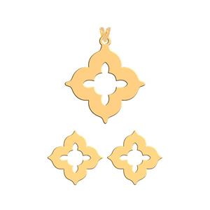 نیم ست طلا 18 عیار زنانه فرشته مدل اسلیمی WHSL-00016