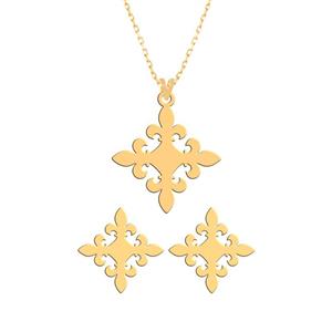 نیم ست طلا 18 عیار زنانه فرشته مدل  طرح اسلیمی WHSLZ-000095