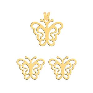 نیم ست طلا 18 عیار زنانه فرشته مدل پروانه  WHSLZ-000502