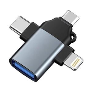 مبدل USB 3.0 OTG به USB-C/ MICROUSB/ لایتنینگ مدل Fashion