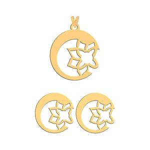 نیم ست طلا 18 عیار زنانه فرشته طرح گل WHSL-000207